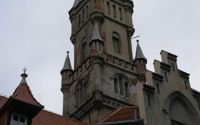 Nakło Śląskie, ul.Główna- badanie pionowości wieży pałacowej